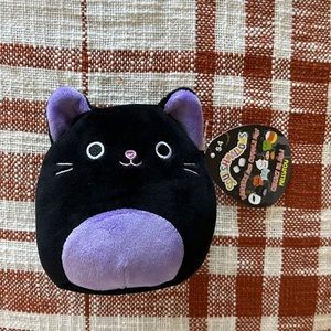 NWT Fall Halloween Mini Squishmallow Plush/Stuffed Animal, Black and Purple Cat
